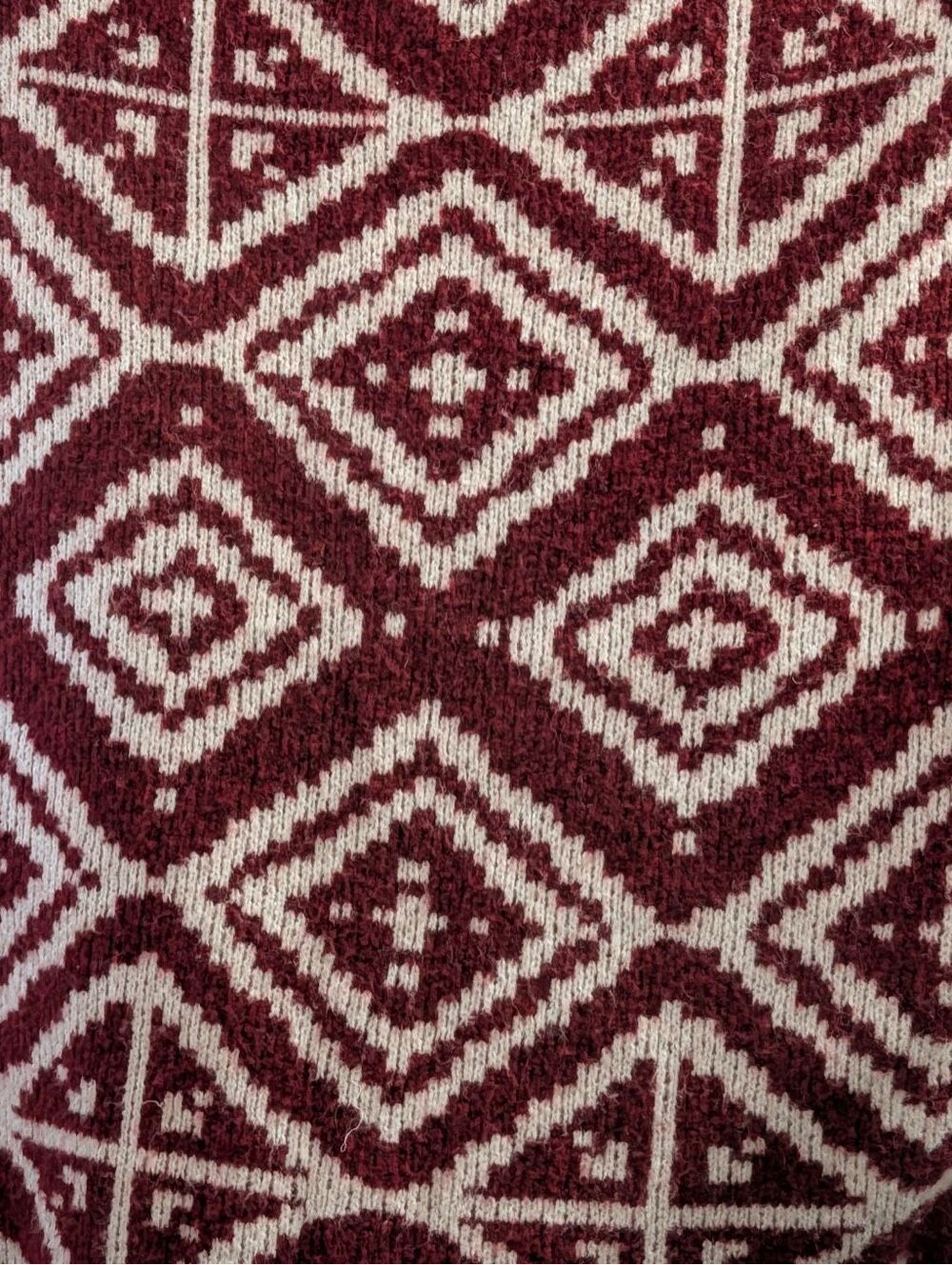 Pottery Barn Modern Fair Isle Throw Blanket Red 50X60” CottageCore Farmhouse